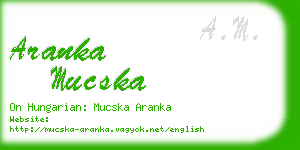 aranka mucska business card